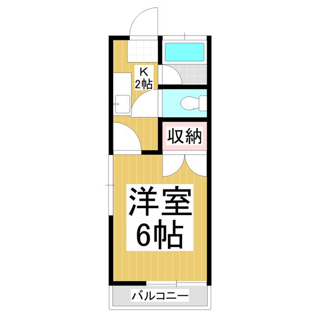 ブルーハイツ(1K/2階)の間取り写真