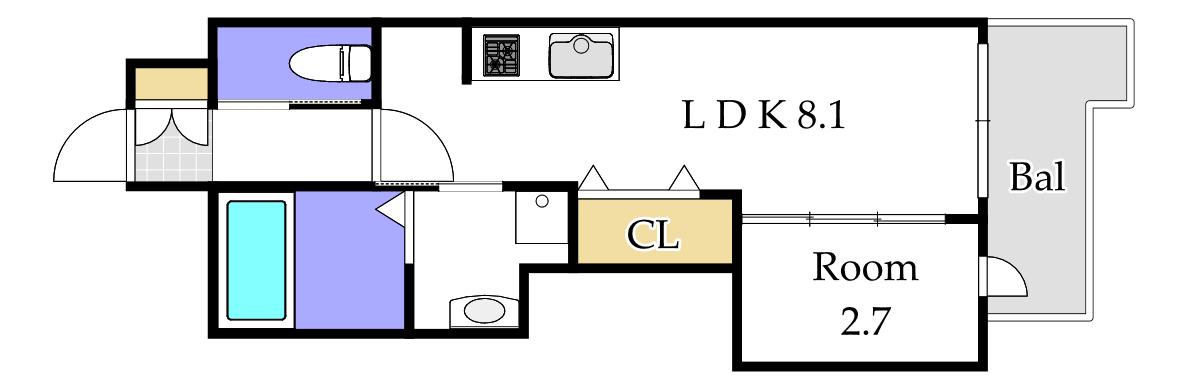 月光 大雲寺(1LDK/10階)の間取り写真