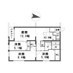 カレラ山鼻2ND(3LDK/5階)の間取り写真