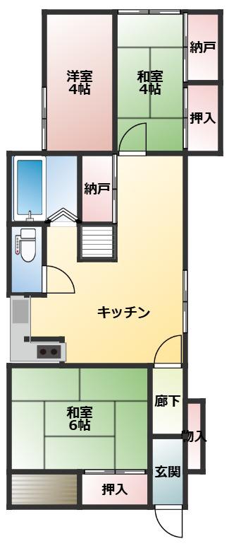 コーポ大野(3DK/1階)の間取り写真