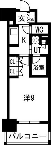 オープンレジデンシア大須門前町(1K/7階)の間取り写真
