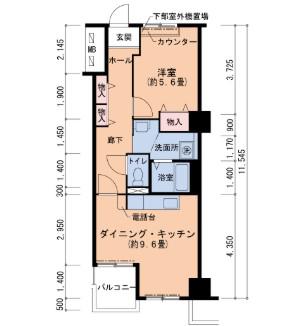 フレール新開地6丁目(1DK/17階)の間取り写真
