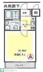シャンブル英美(1K/2階)の間取り写真