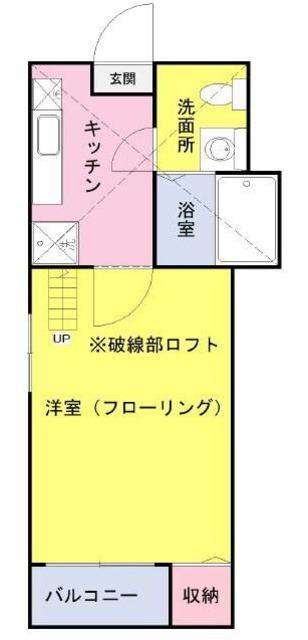 グローコートⅠ(1K/2階)の間取り写真