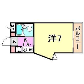 ロマネスク御影(ワンルーム/3階)の間取り写真