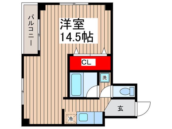 KJビル(ワンルーム/2階)の間取り写真