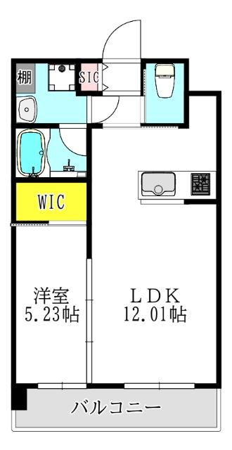プレジオ玉造(1LDK/11階)の間取り写真
