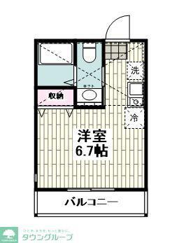 グランフォレスト(ワンルーム/1階)の間取り写真