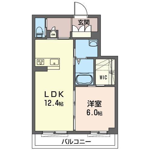 フォレナコート北浦和(1LDK/1階)の間取り写真