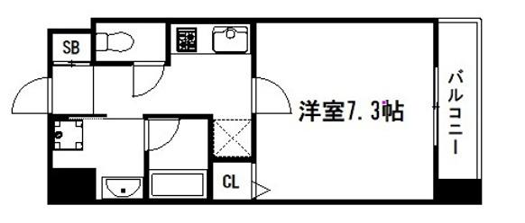 ベラジオ雅び烏丸十条II(1K/3階)の間取り写真
