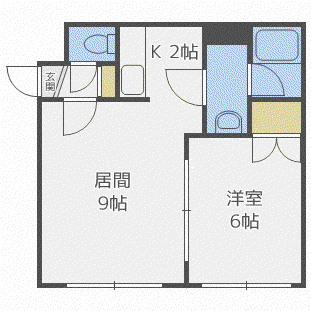 すいえん(1LDK/2階)の間取り写真