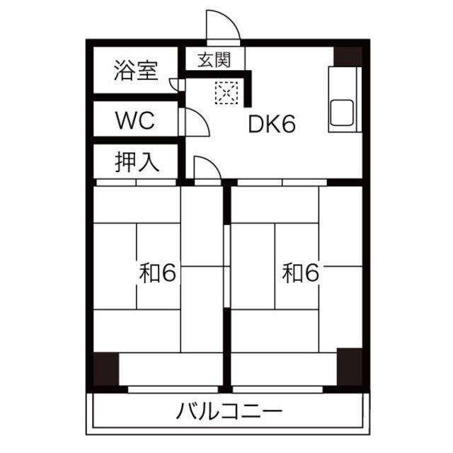 G1ビル小幡(2DK/1階)の間取り写真