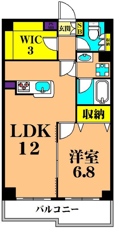 アミーゴ南馬込(1SLDK/2階)の間取り写真