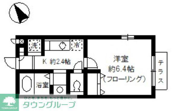 クレール弥生(1K/1階)の間取り写真