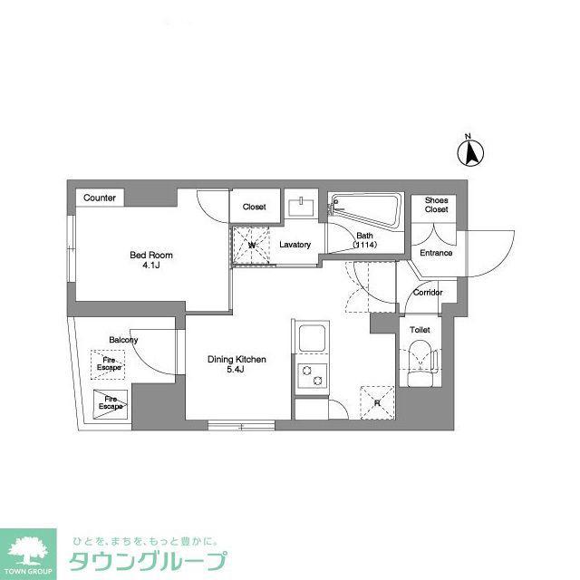 アジールコート浜松町(1DK/7階)の間取り写真