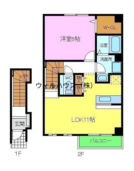 パルフェ和泉(1LDK/2階)の間取り写真