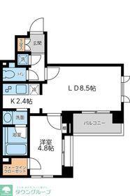 CITY SPIRE若松町(1LDK/4階)の間取り写真