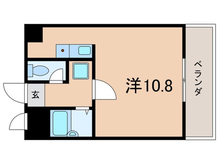 北野町ライトヒルズ(ワンルーム/2階)の間取り写真