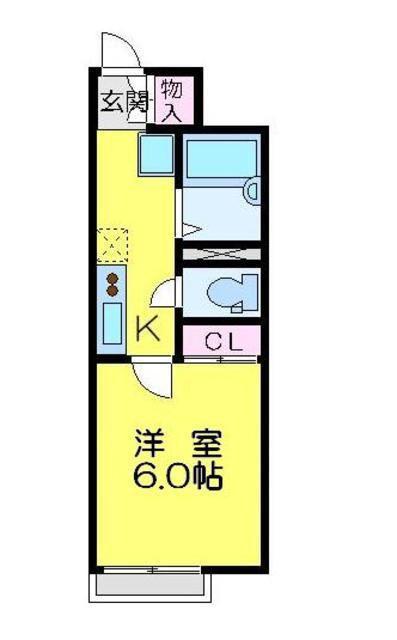 レオネクストウエストROAD(1K/1階)の間取り写真