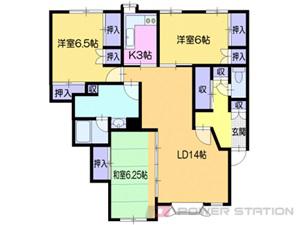 ラフェスタ(3LDK/1階)の間取り写真