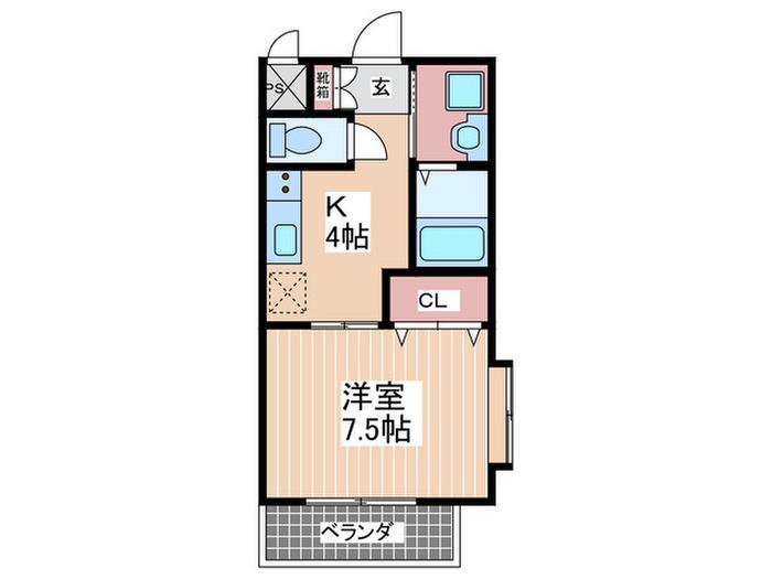 コルネッホ(1K/2階)の間取り写真