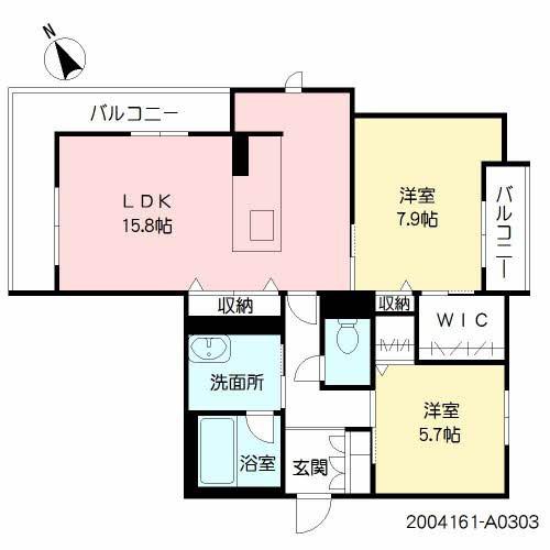 アンシエント(2LDK/3階)の間取り写真