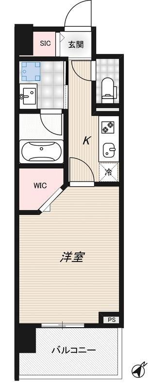 RIDGE豊洲(1K/2階)の間取り写真