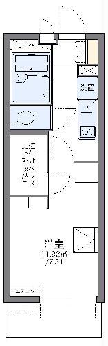 レオパレス空港通III(1K/4階)の間取り写真