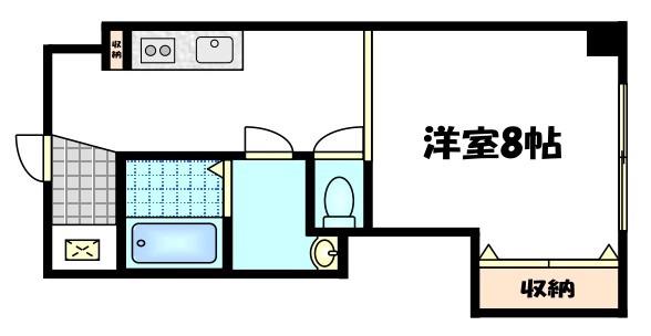 紫野ハイツ(ワンルーム/4階)の間取り写真