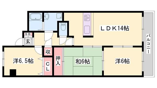 ハーモニー三幸I(3LDK/3階)の間取り写真