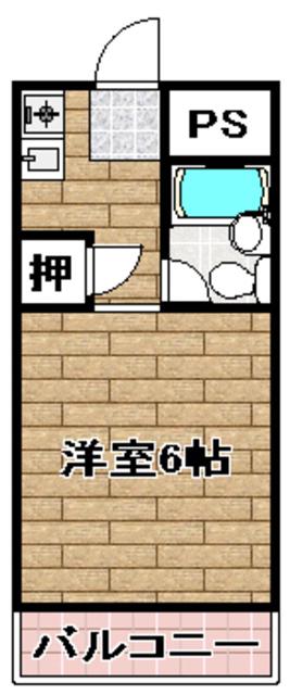 コーポ大栄A(1K/1階)の間取り写真