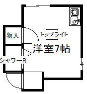 高橋ハイツ(ワンルーム/2階)の間取り写真