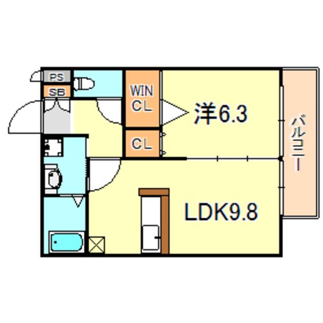 グラシアス(1LDK/1階)の間取り写真