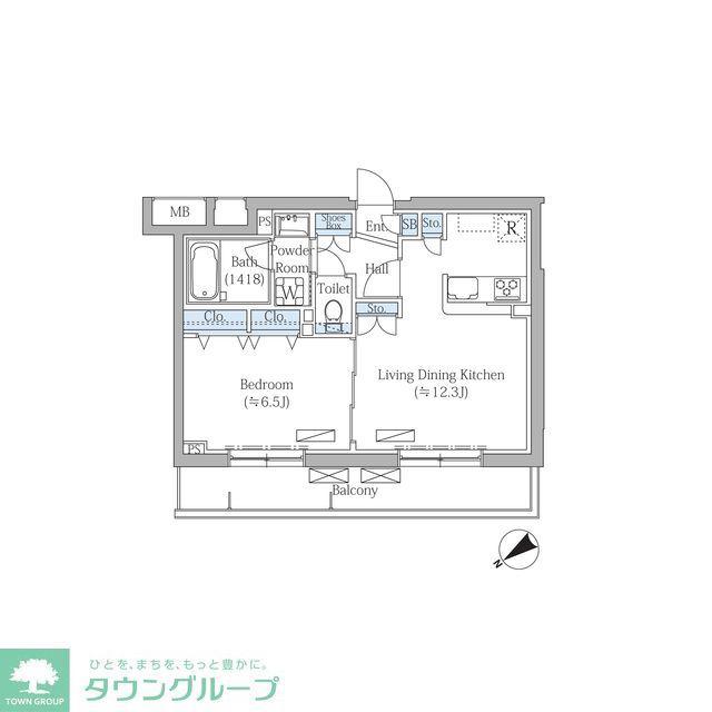 ROVINE目黒東山(1LDK/1階)の間取り写真