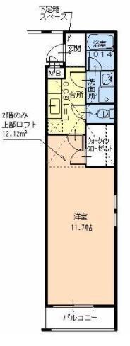 フジパレス津久野3番館(1K/2階)の間取り写真