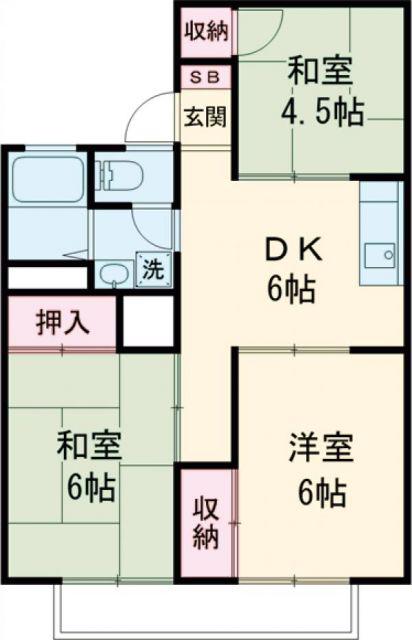 メゾンスイス(3DK/2階)の間取り写真