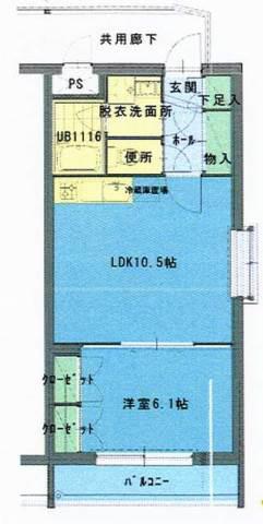 リーヴァ黄瀬川(1LDK/1階)の間取り写真