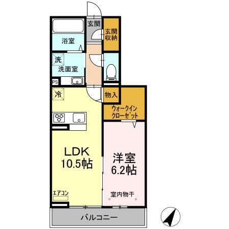コンフォルト(1LDK/2階)の間取り写真