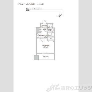 プライムアーバン門前仲町(1K/6階)の間取り写真