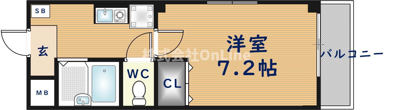チェリーハイツ宮町(1K/2階)の間取り写真