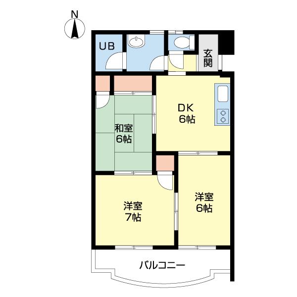プランドール北本(3DK/1階)の間取り写真
