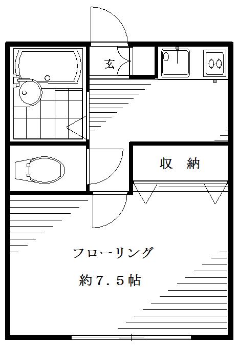 ウエストメゾン(1K/2階)の間取り写真