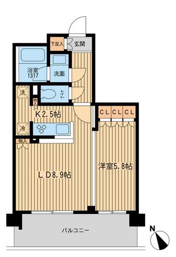 BLESS上池袋(1LDK/2階)の間取り写真