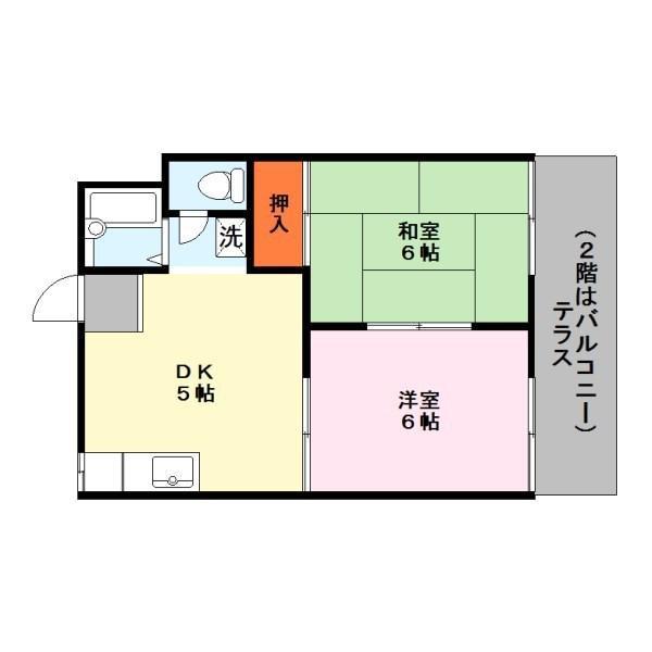 ビエノス(2DK/1階)の間取り写真