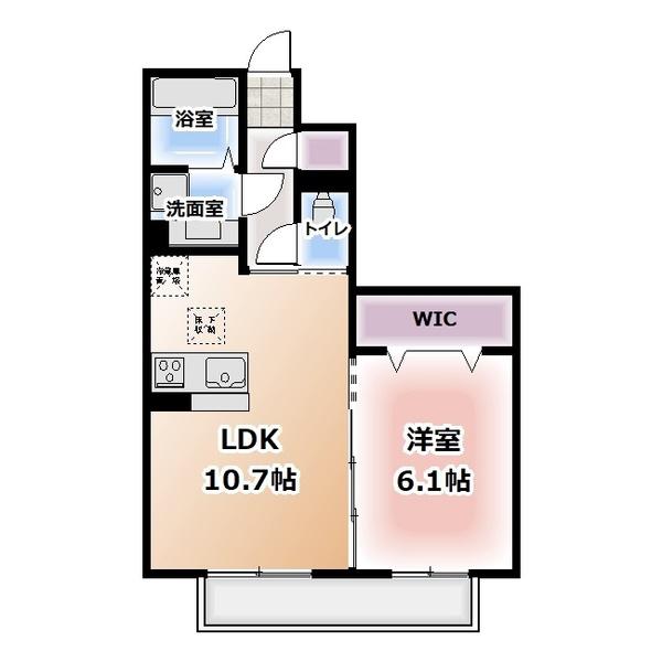 HOURAIマンション(1LDK/1階)の間取り写真