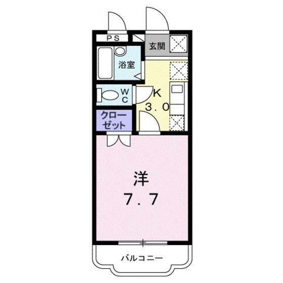 サンフラワー(1K/1階)の間取り写真
