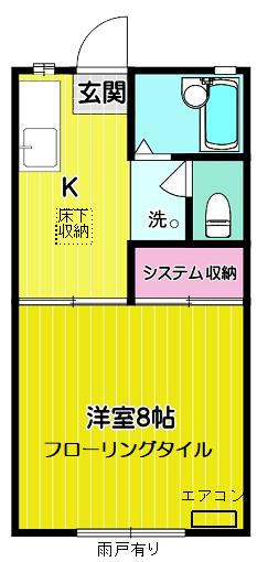 ライブコープ藤沢A棟(1K/1階)の間取り写真