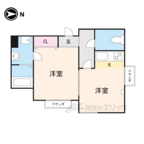 レジアス2(1LDK/1階)の間取り写真