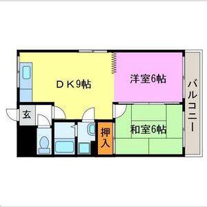 ウエストローズヒル(2LDK/3階)の間取り写真