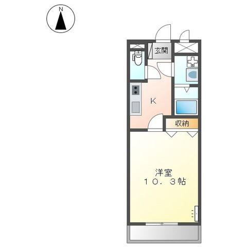 プランドールA(1K/1階)の間取り写真